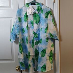 SSLR  hawaiian beach cruise button down casual dress  Sz 4XL NWT